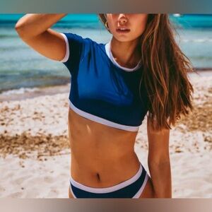 Richie Blue Crop Top Bikini by AAVA - XL